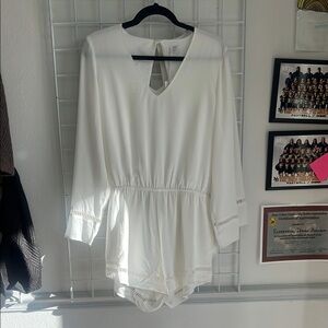 White Long Sleeve Romper